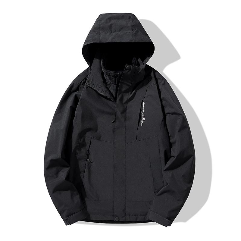 Unisex Three-in-One Waterproof Windproof Mink Fleece Hiking Jacket - Custom LG