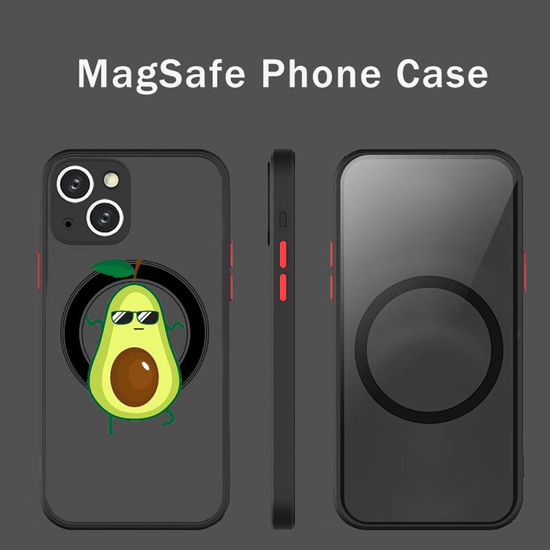 Awokado uroczy kreskówkowy owoc Etui na telefon Przezroczyste Magsafe Magnetyczne Magnes Do iPhone 13 12 11 Pro Max Mini Ładowanie Bezprzewodowe