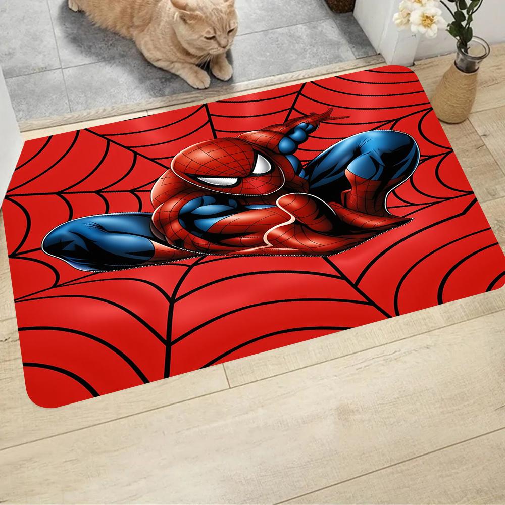 1pc Marvel Spider for Man Themed Door Mat Soft Non Slip Absorbent Floor Rug for Home Living Room Bedroom Bathroom Entrance Dec