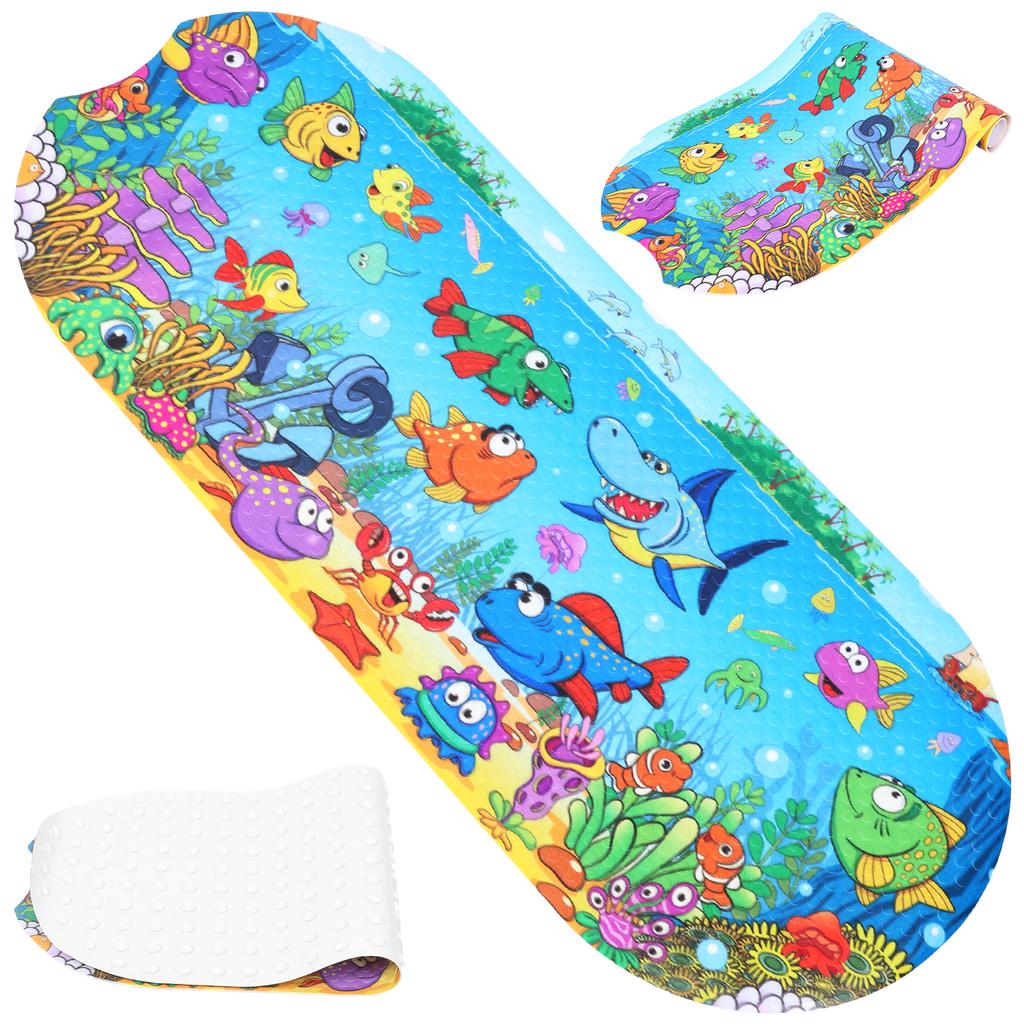 Baby Bath Mat for Tub Non Slip Kids Bath Mat with Suction Cup Cartoon Shower Bathtub Mats Toddler Massage Pad