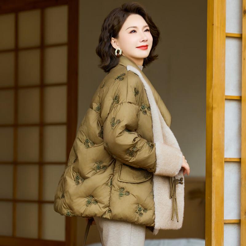 TUCANO Women's Embroidered New Chinese Style Winter Down Jacket
