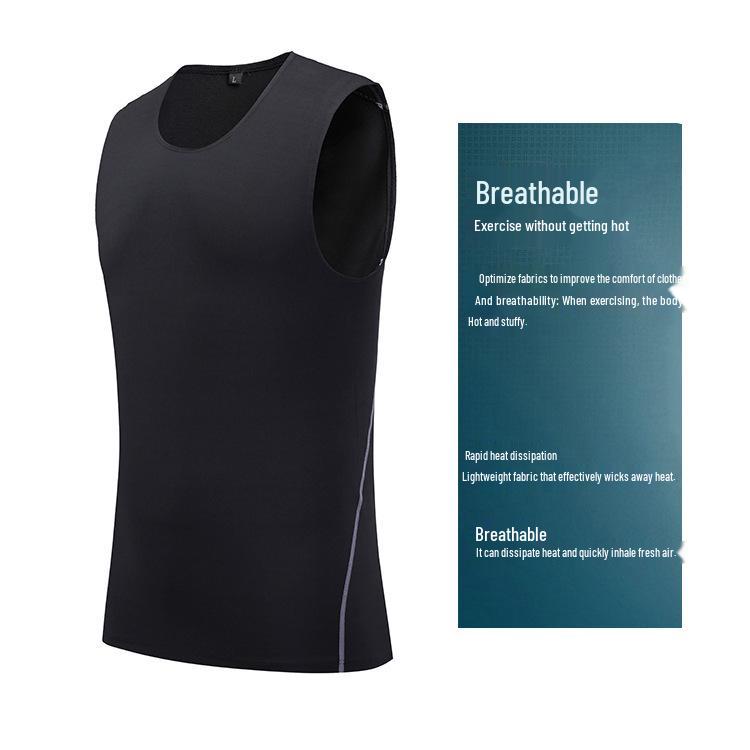 Herrsommar Snabbtorkande Elastisk Sportväst - Slim Fit, Andningsbar för Träning, Löpning & Basket