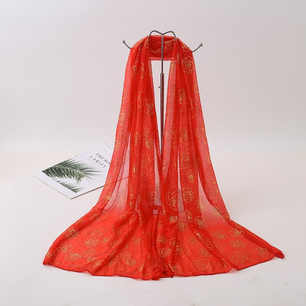 New printed phoenix rose silk scarf women's versatile long beauty yarn scarf beach yarn gift