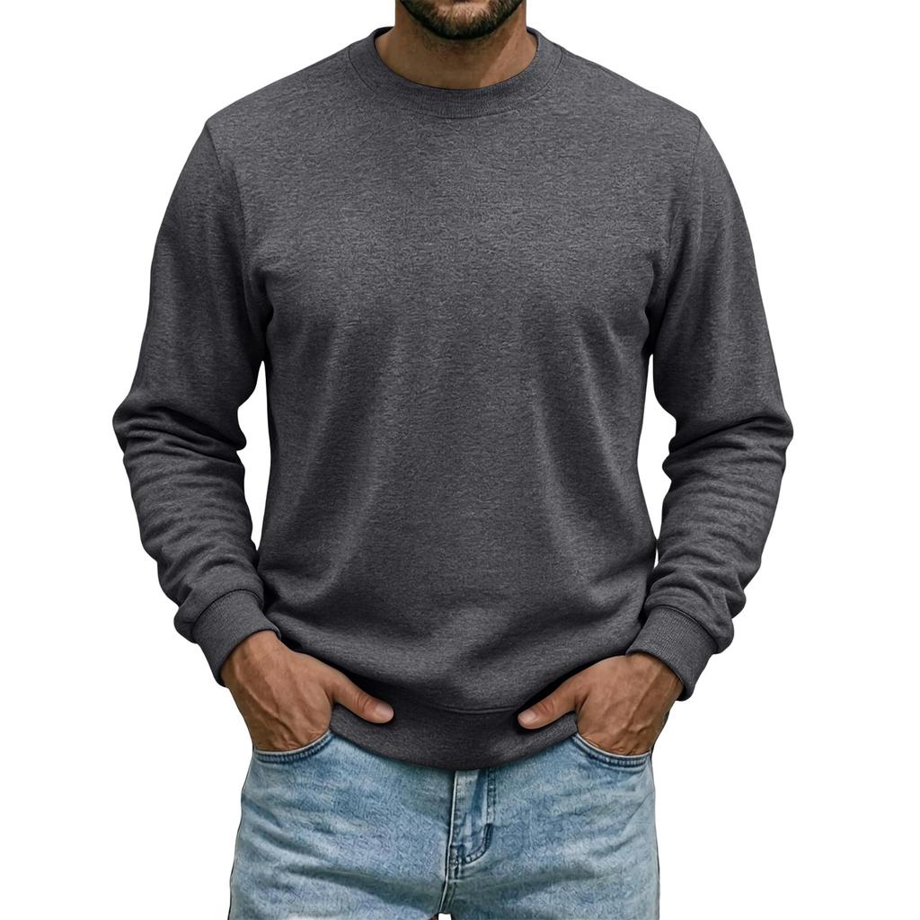 Men's Color Neck Sweatshirt Long Sleeve Casual Pullover