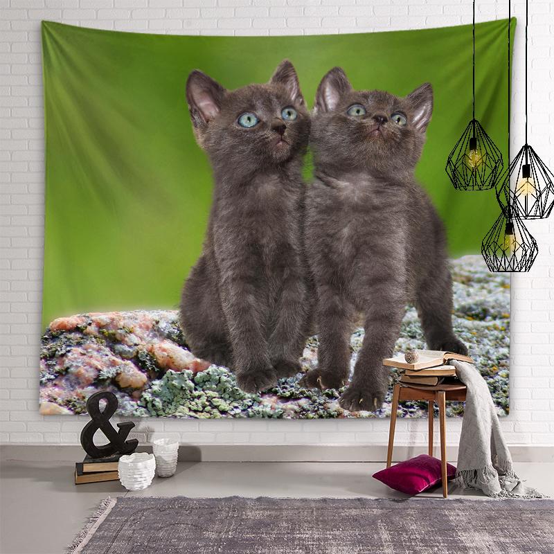 Cute Cat Tapestry Background Wall Art Decoration Wall Hanging Bedroom Dormitory Room Kawaii Home Decoration