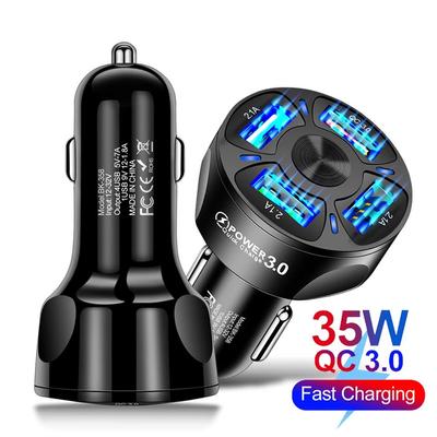 Autoladegerät-Adapter USB-Schnellladung Qc3.0-Anschluss Auto-Feuerzeugadapter für iPhone Samsung Huawei Xiaomi Auto-Schnellladung
