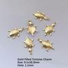 Tiny Gold Filled Turtle Necklace Charms for Jewelry Women DIY Party Wedding Use