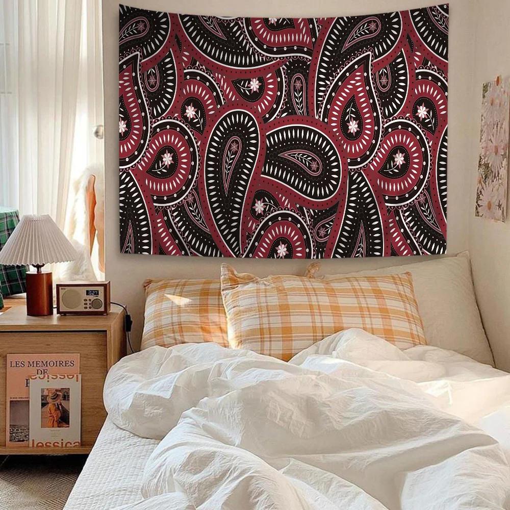 Bandana Pattern Printed Colorful Tapestry Wall Hanging Bohemian Wall Tapestries Mandala Wall Art Decor