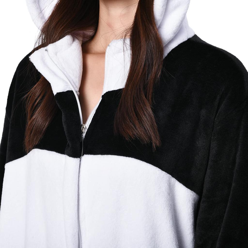 OLAOLA Panda Kigurumi Animal Costume for Fluffy Loungewear for Men and Warm Winter Cute Flannel Pajamas for Room Cold Unisex Pajamas, Adults, Women,