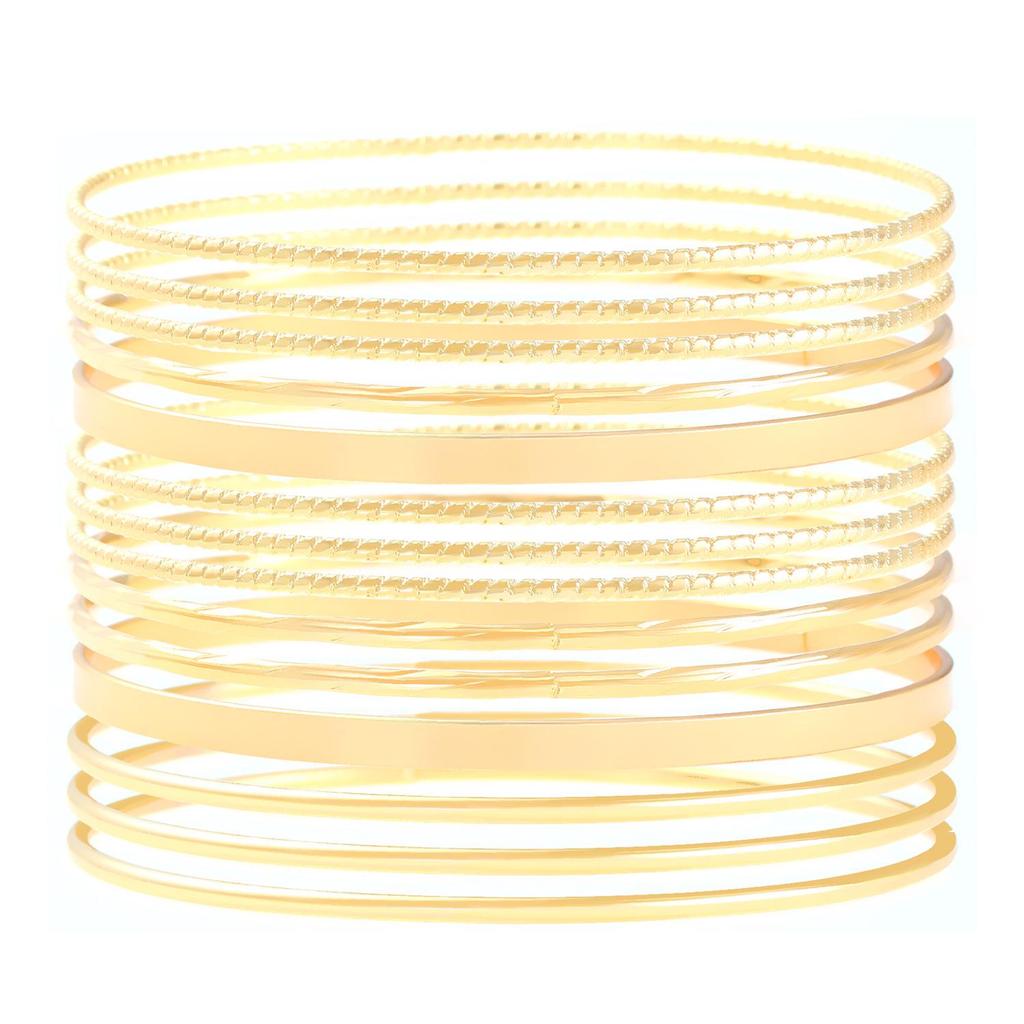 Bohemian Ethnic Gold & Silver Bangle Set - Ancient Western Style Jewelry
