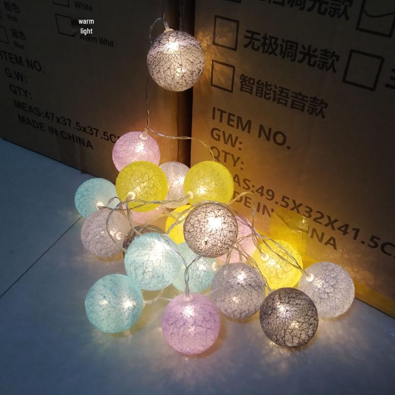 LED Cotton Ball String Lights - Colorful Flashing Lights for Christmas, Festivals, and Indoor Decoration