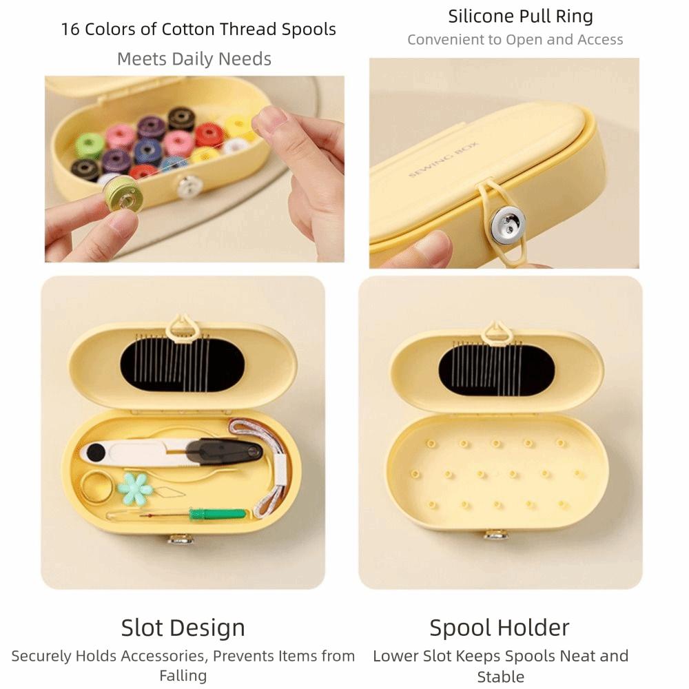 DIY Sewing Kit with Sewing Box 16 Thread Colors Multifunctional Needle and Thread Kit DIY Apparel Sewing Supplies
