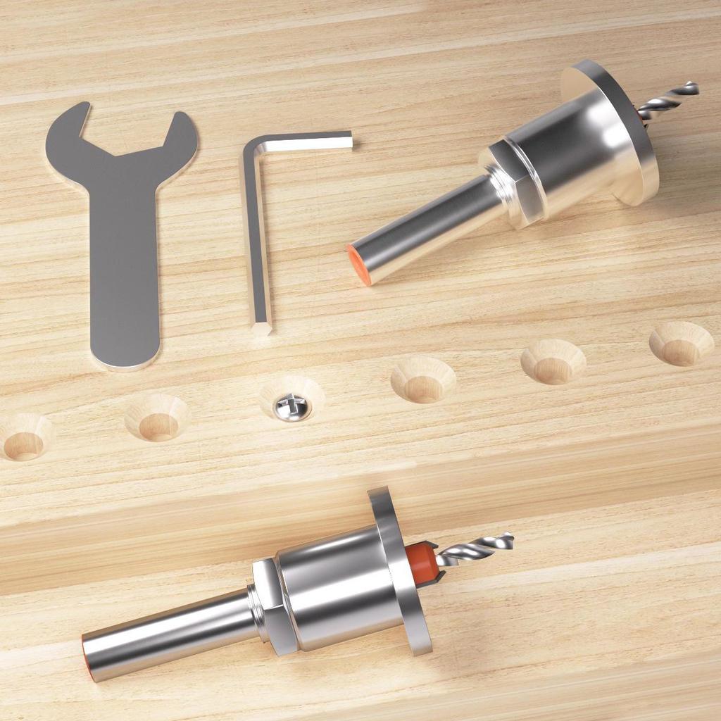 Woodworking Step Drill with Countersink & Limiter Alloy Cone Head - Screw Installation Punch Drill