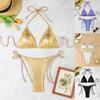 European American Retro Lace-Up Bikini Set - Three-Point Sexy Swimwear for Women