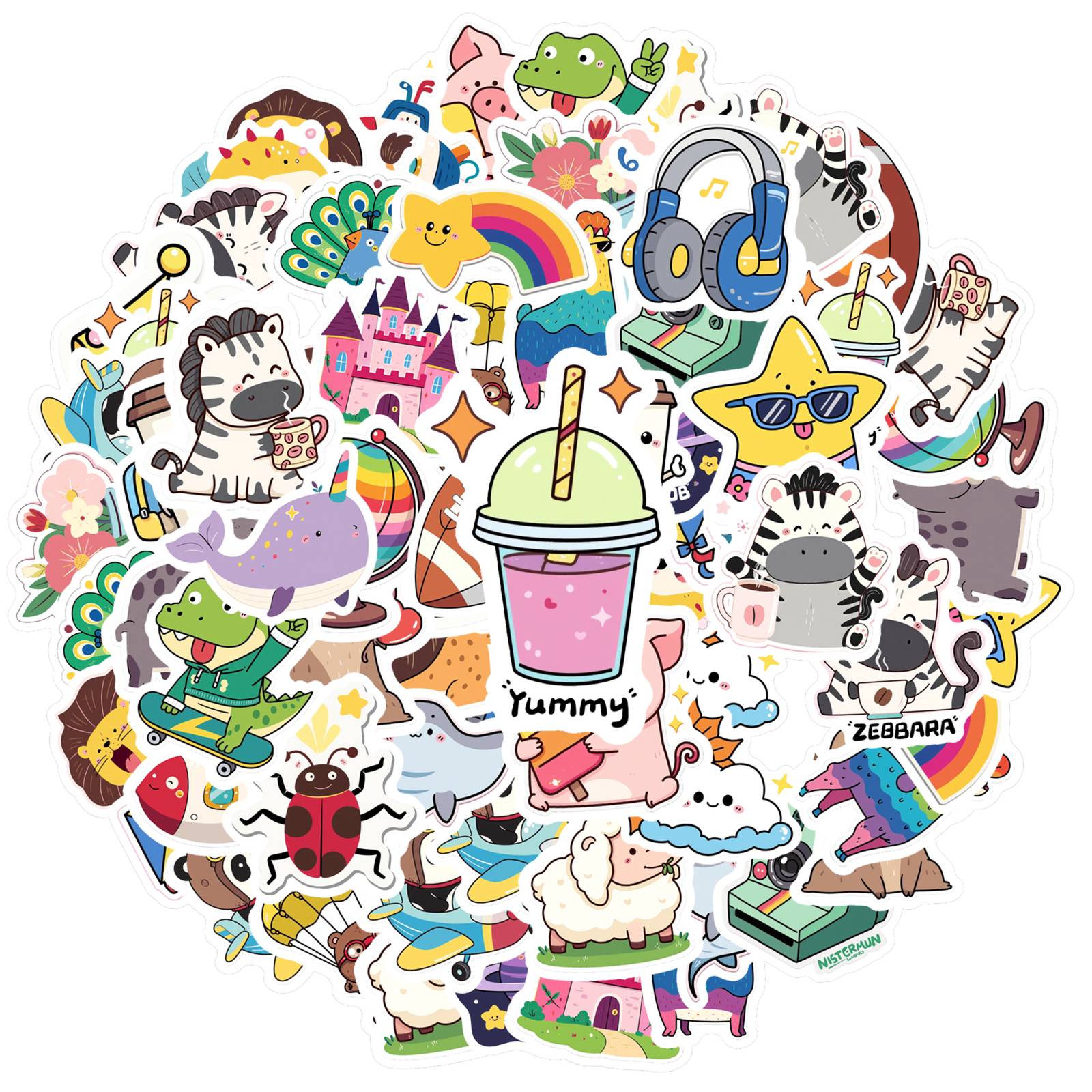 

35pcs Playful Space Stickers Colorful Nature Elements Stickers Stickers For Laptop Motorcycle Luggage Phone DIY
