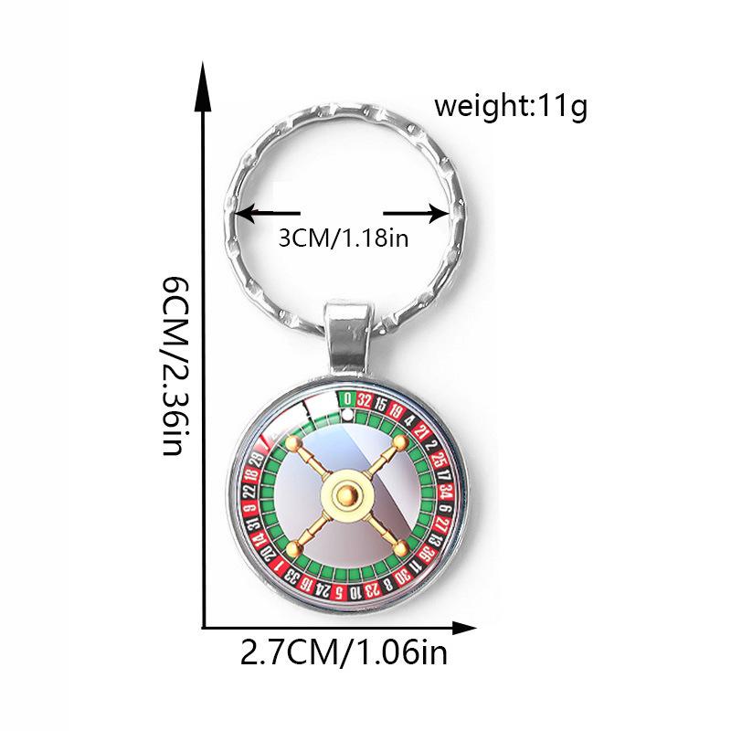 Roulette Wheel Embossed Keychain: Trendy Time Gem & Creative Metal Pendant Accessory