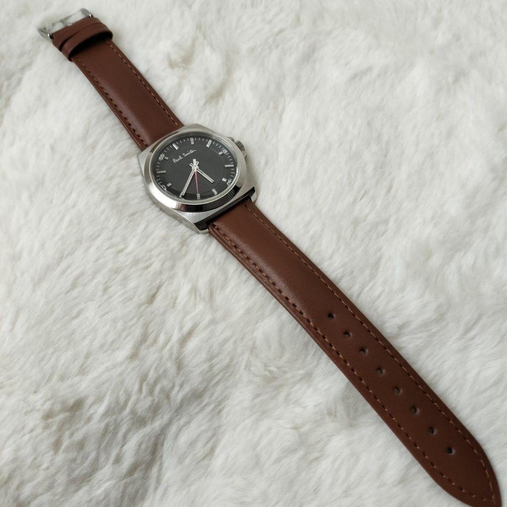 Used [New Belt Replaced! ] Paul Smith  Watch Brown Leather Gray Face