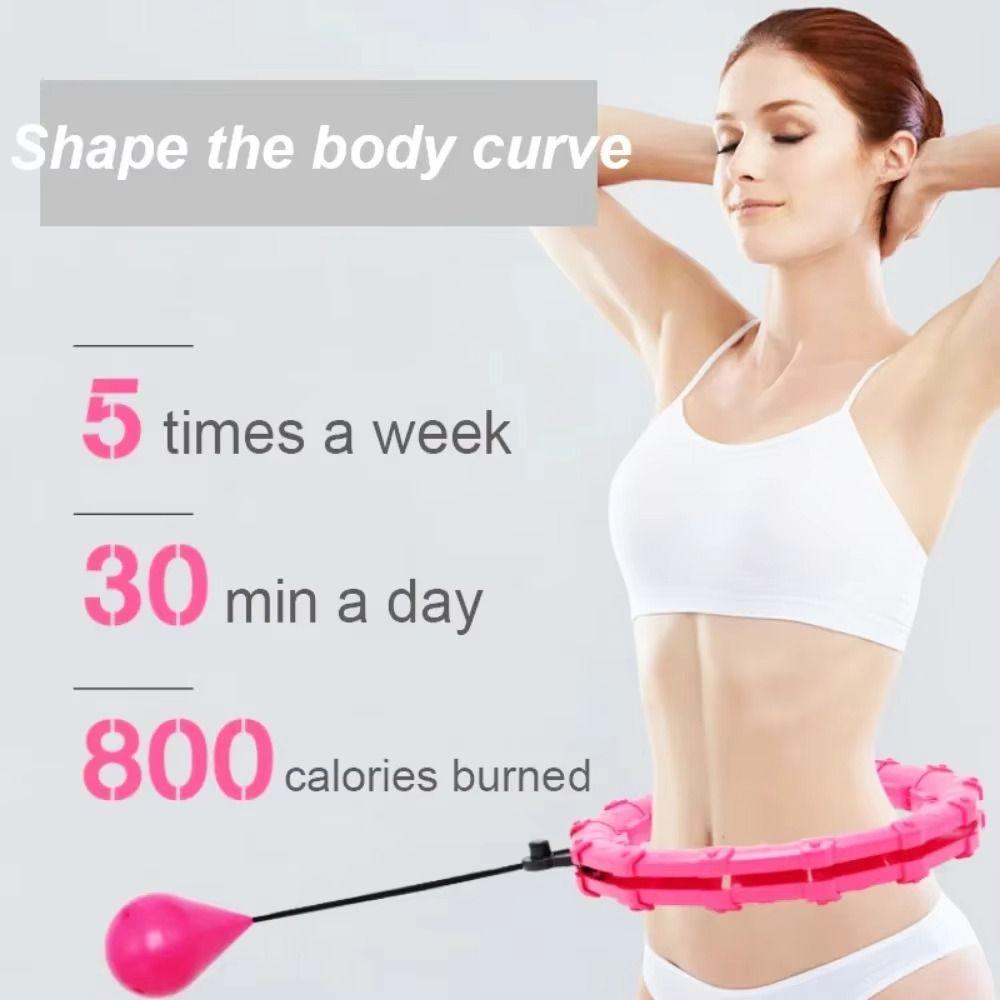 24 Knots Fitness Hoop Detachable Abdominal Workout Equipment Weighted Exercise Hoop  for Women/Men