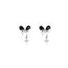 Silver Needle Sweet Cool Style Black Butterfly Fringed Earrings Light Luxury High Sense Exquisite Stud Earrings Niche Temperament Earrings