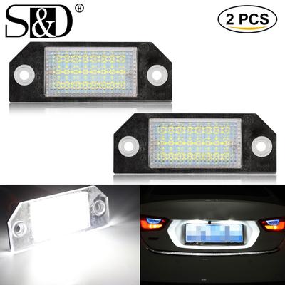 2vnt Didelės galios Xenon White LED Automobilio valstybinio numerio žibintai Priedai Lempos Canbus 12V For Ford Focus C-MAX Focus MK2