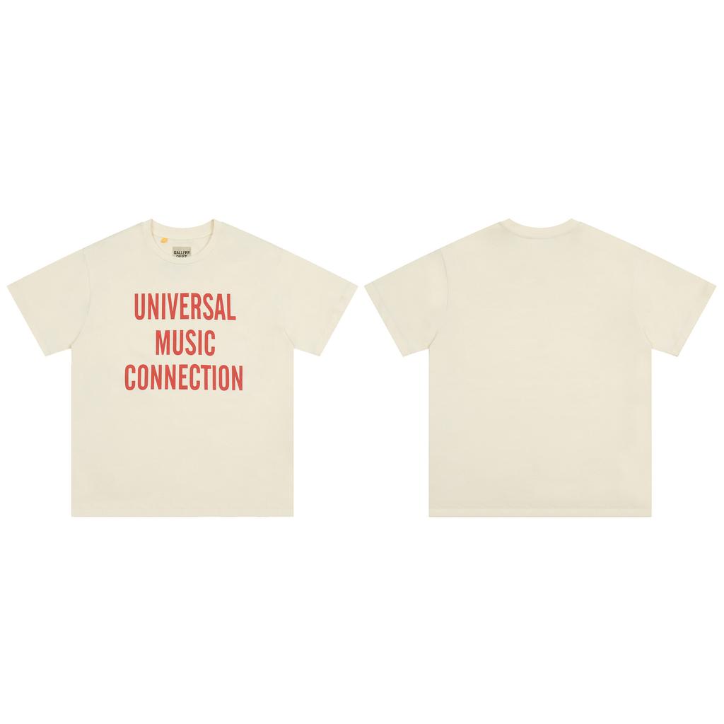 Cross-border American Trendy Brand GALLERY DEPT Red Letter Slogan Printed Short-sleeved T-shirt Men's and Women's High Street Half-sleeves