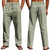 Men's Cotton-Linen Summer Straight-Leg -Color Casual Trousers