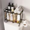 Wall Mounted Bathroom Organizes 2 Shelves easy installs Not Drill Designs Bathroom Shelf Over Toilet Storage Solution