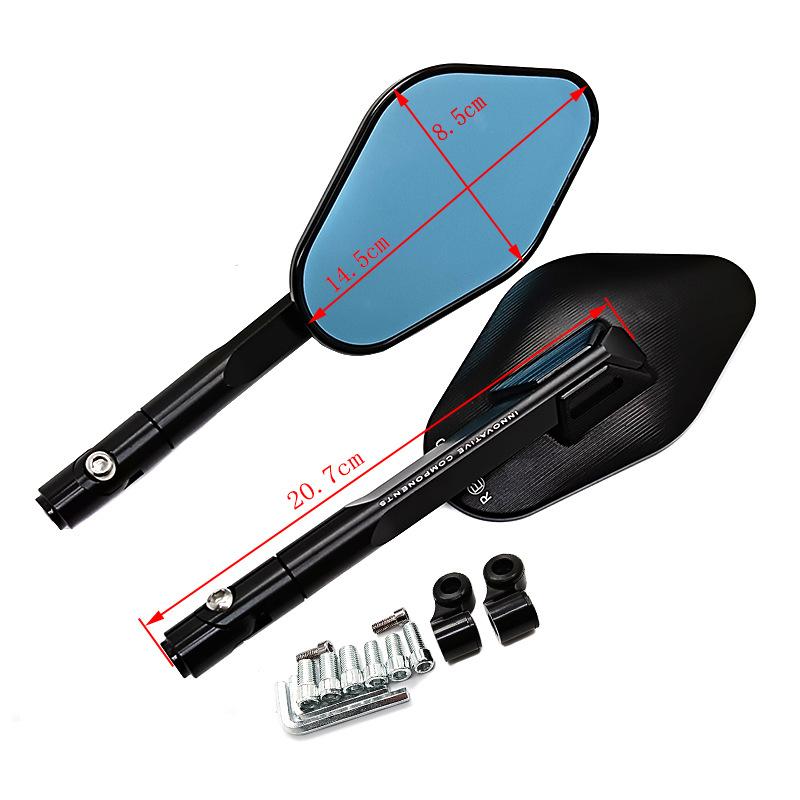 For KAWASAKI z750 NINJA250 HONDA R1 R6 FZ6 SUZUKI YAMAHA CNC ALUMINUM custom motorcycle rearview Side mirrors Black Blue white