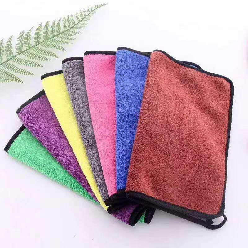 

Двостороння швидкосохнуча махрова рушник з коралового флісу для риболовлі та чищення автомобіля 30cm x 30cm