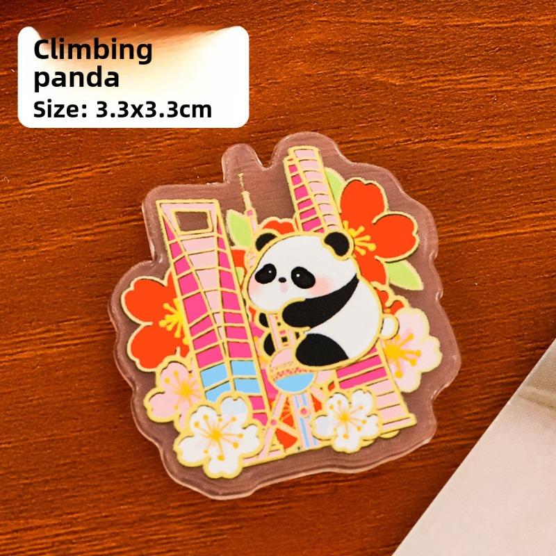Cute Panda Fridge Magnet Cartoon Magnetic Fridge Decoration Acrylic Sheet Commemorative Small Gift