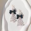 Stylish Pearls Bowknot Dangle Earrings Ornament Distinctive Ear Pendant Ear Rings Adornment Versatile Fashion Accessory
