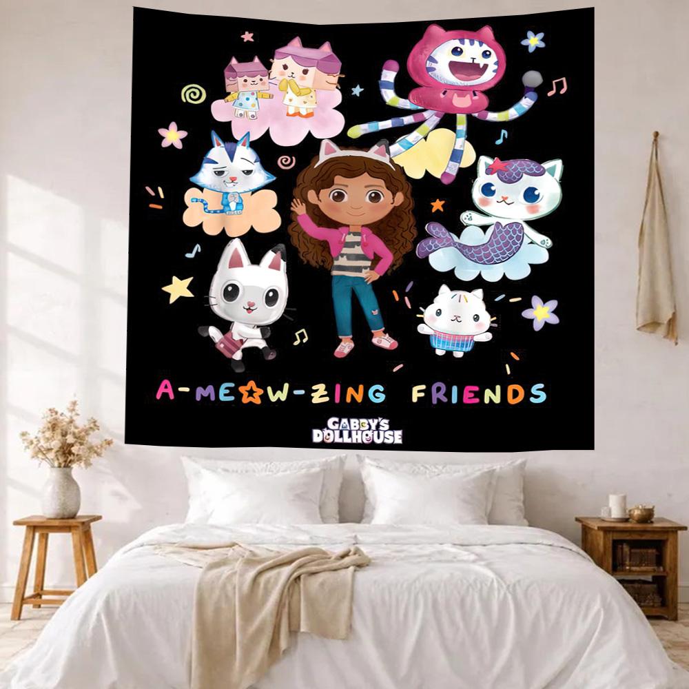 Cartoon Niedlich Gabbys8 Wanddeko Wandteppich Kunst Für Haustier Gedenken Geburtstag Hochzeitsparty Kulisse Familiengeschenk