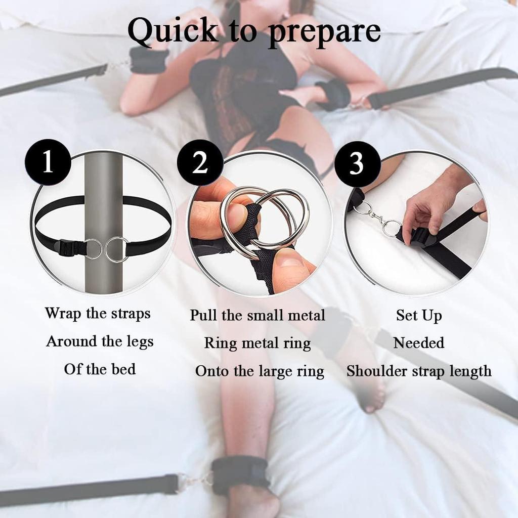 Cross-border SM Bed Bondage & Restraint Cuffs for Men & Women - BDSM Toys