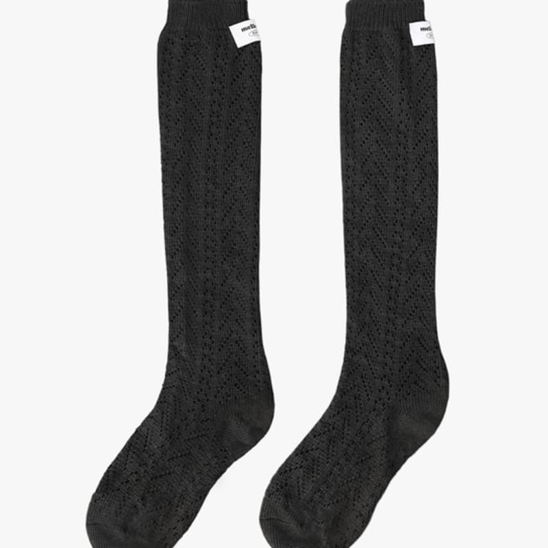 Mellotory Crochet Lace Knee Socks (black)