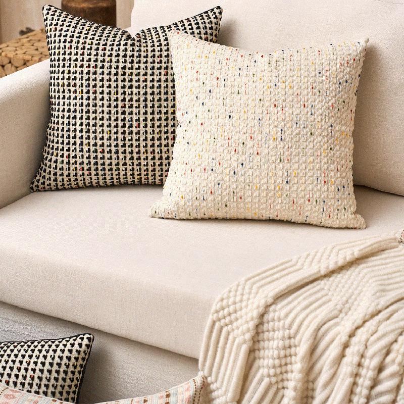 Randigt Chenille Dekoradopplagg - Modern Bohemisk Stil (Ingen insats)