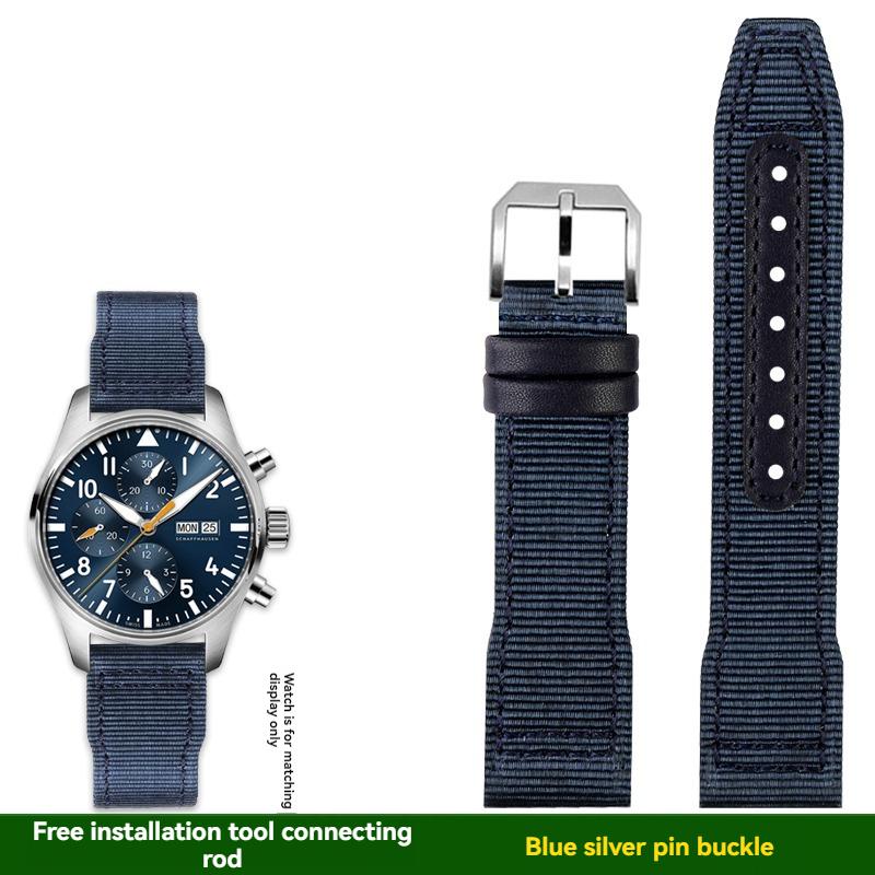 Voor IWC pilot Mark XVIII Spitfire Portugal serie outdoor sporten nylon canvas horlogeband voor heren 20 21 22MM