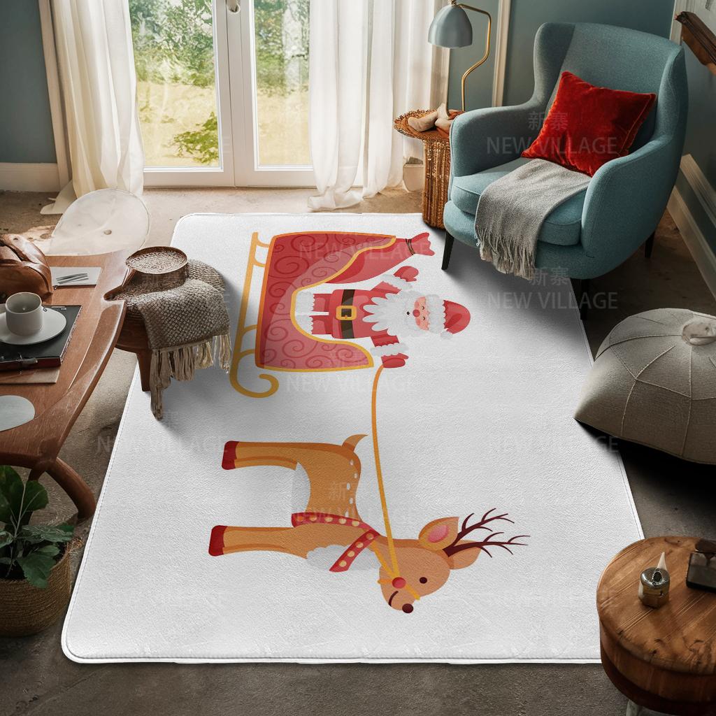 House Entrance Carpet Home Door Mat Living Room Bath Foot Bathroom Non-slip Water Absorption Rugs Bath Merry Christmas Winter