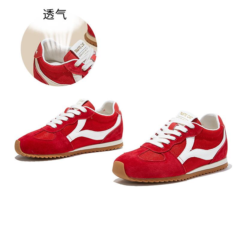 

Inner heightening .cm leather German training shoes women s spring new platform shoes women s latex pigskin pad Forrest Gump shoes 35 красный