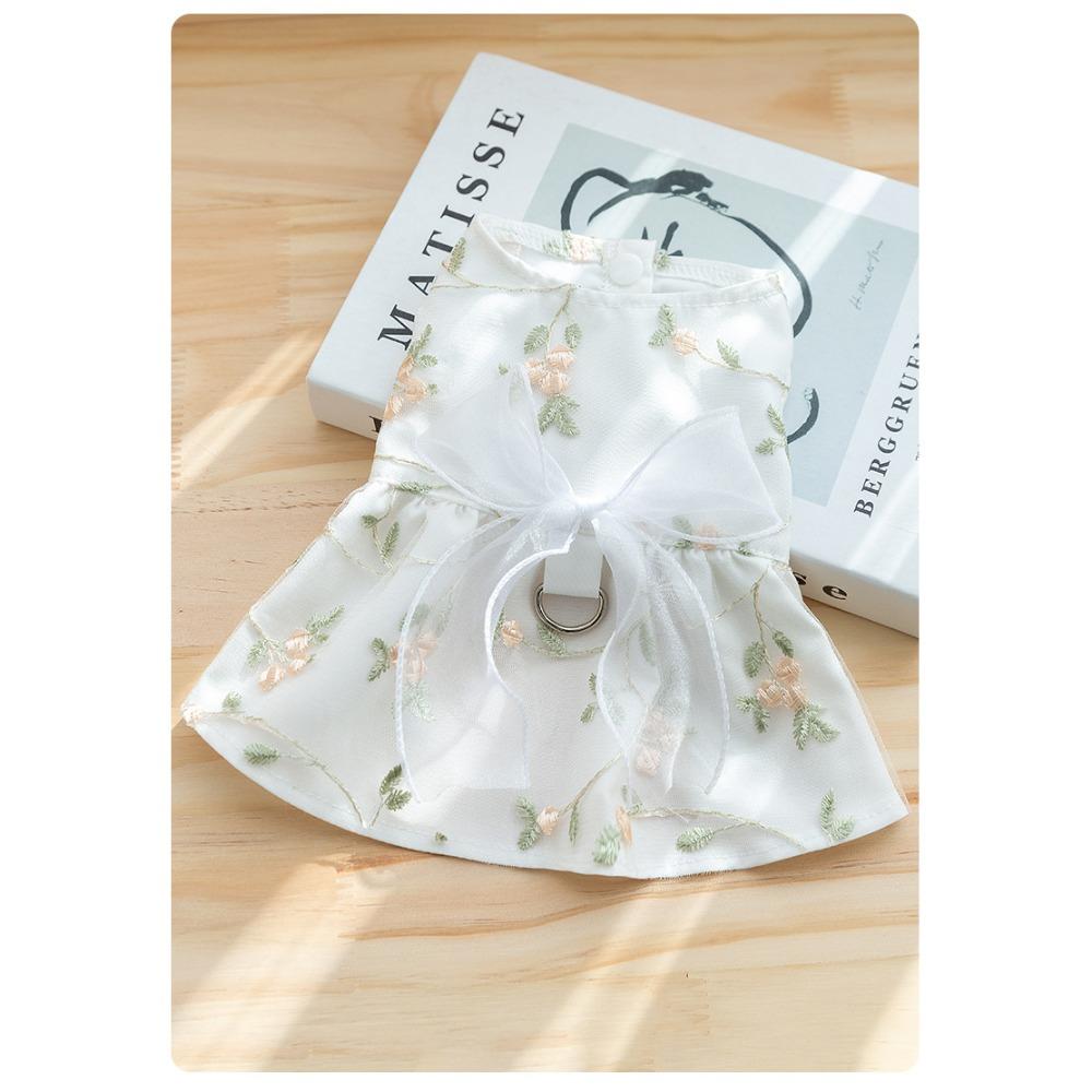 Breathable Lace Strap Floral Puppy Dog Spring Summer Double Princess Skirt Cat Teddy Small Dog Pet Clothes