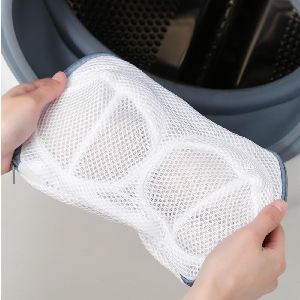 1pcs Home Use Bra Washing Bag Prevents Deformation Zippered Foldable Special Cleaning Bag Thickened Coarse Mesh Underwear Pocket