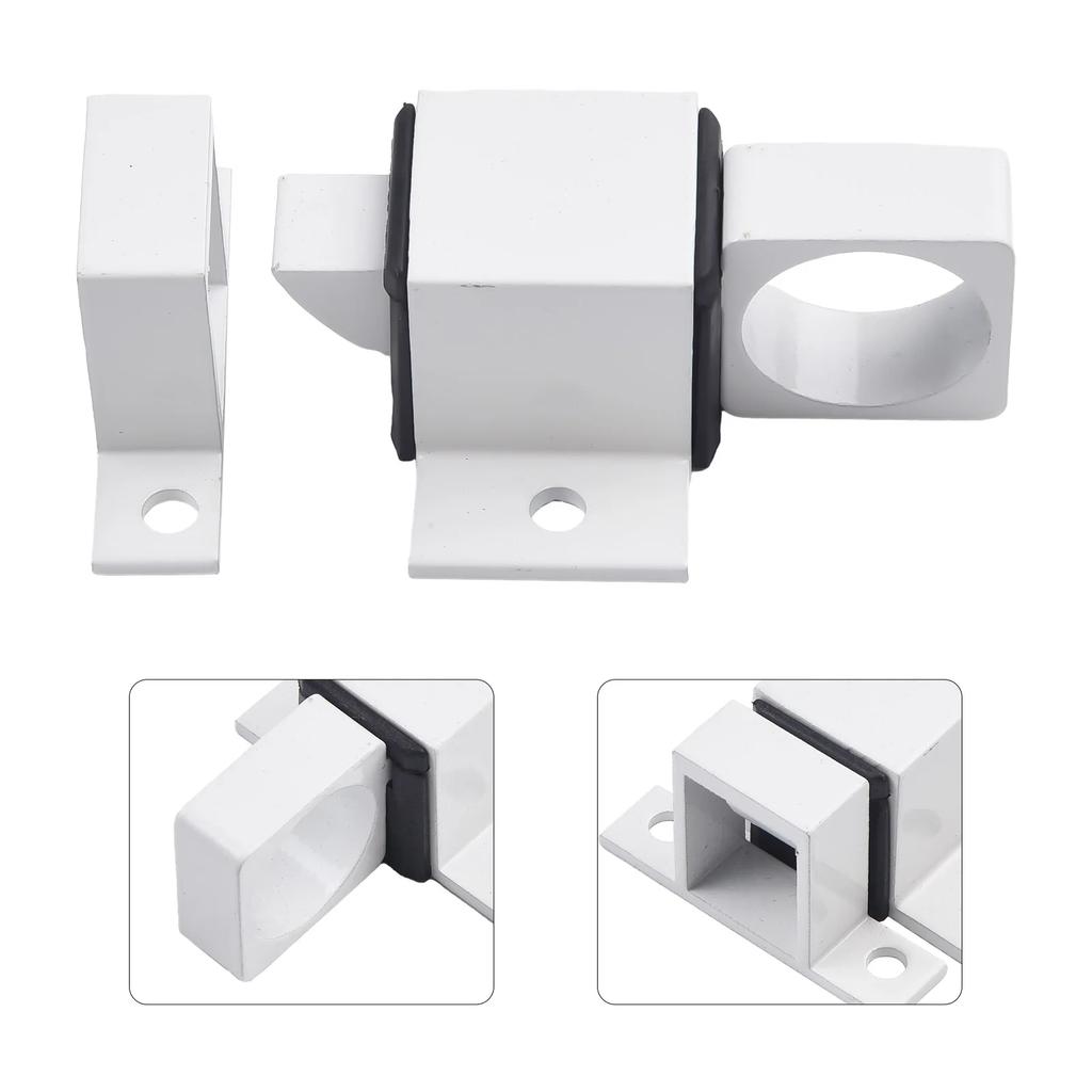 1pcs Automatic Latch Square Self-closing Bolt Aluminum Alloy Spring-loaded Mechanism Three Spacers Thicknesses Hardware Tools