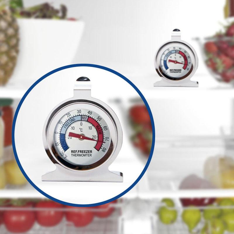 Freezer Thermometers -30~30°C -20~80°F Stainless Steel Fridge Large Dial Gauge Mini Thermo Meters for Refrigerator Cooler