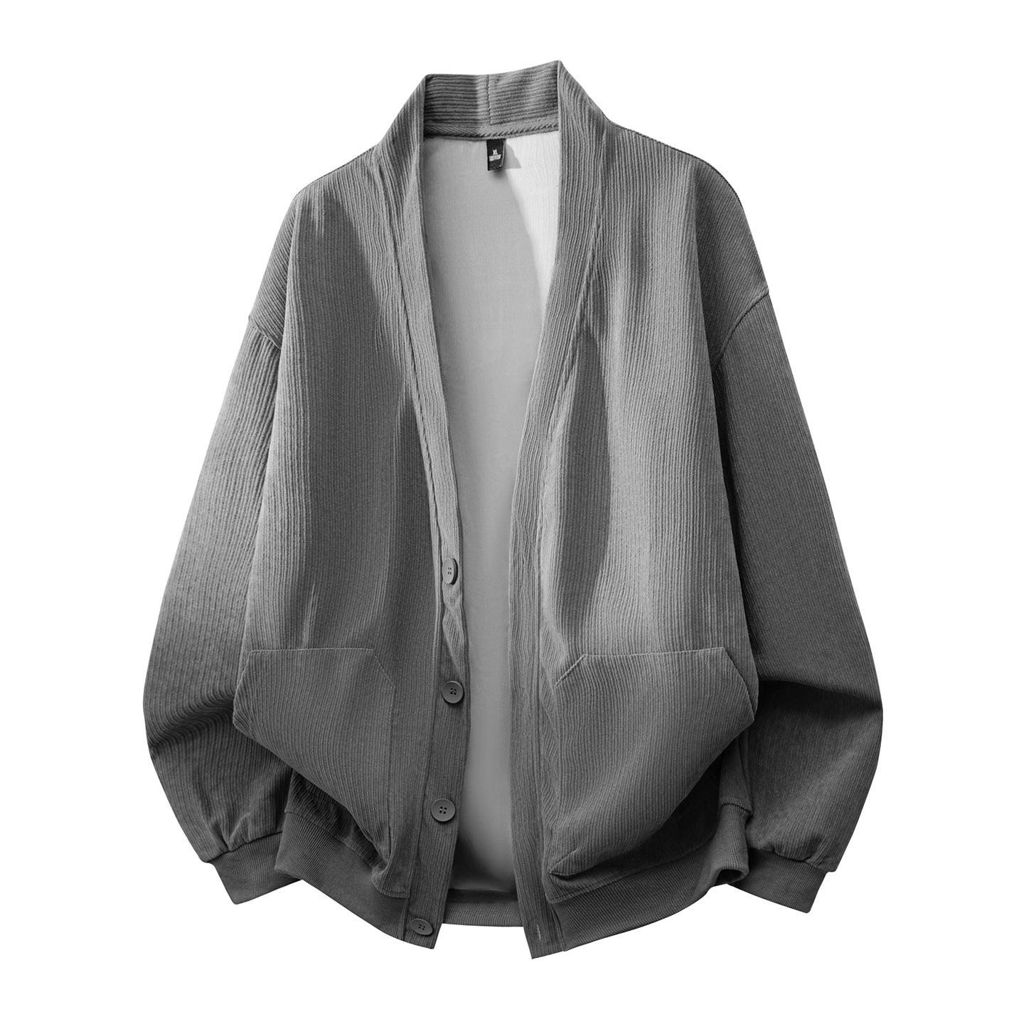 

Весна Новый Модный Бренд Мужской Кардиган Универсальный 2XL темно-серого