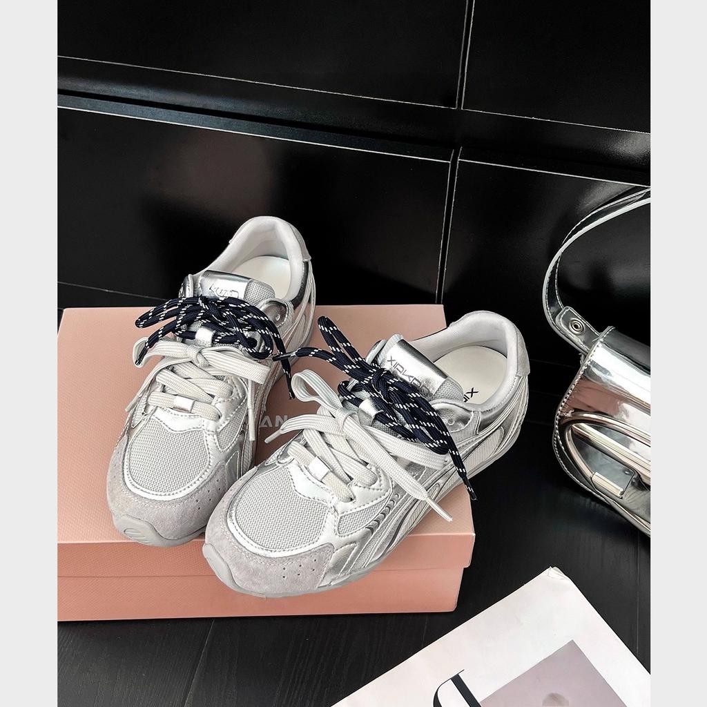 Korean mesh lace-up German training shoes for women's 2025 autumn new fashion versatile and comfortable sports and leisure retro board shoes