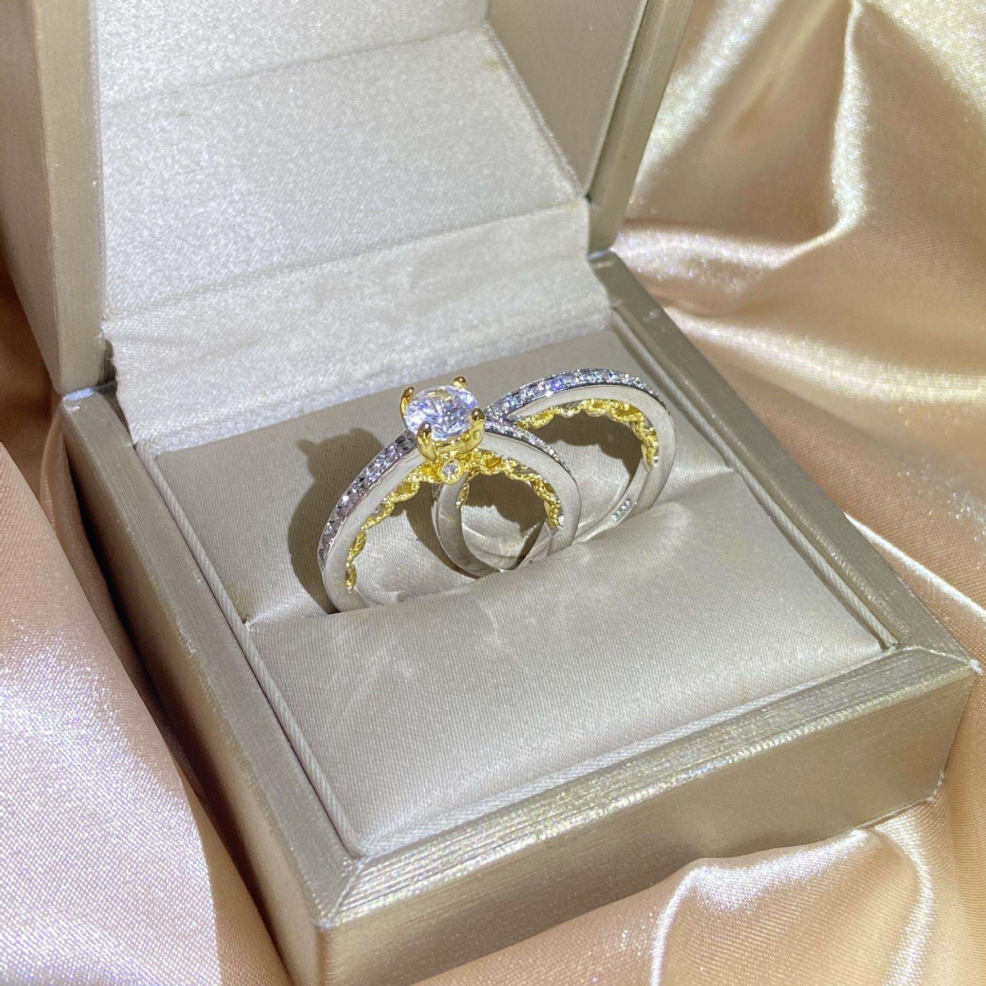 

Новый стиль ювелирных изделий для рук Оригинальный дизайн Классическое золотое разделенное кольцо с шестью когтями Высокоуглеродистое бриллиантовое супер-флэш обручальное кольцо No. 6