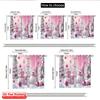 2D flat printing 2pcs Christmas Scene Curtain Pink and White Winter 100% Polyester Without Electricity Festive Wall Decor
