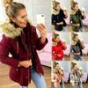 Womens Fur Winter Lined Parka Hooded Jacket Warm Thick Overcoats Outwear Coats