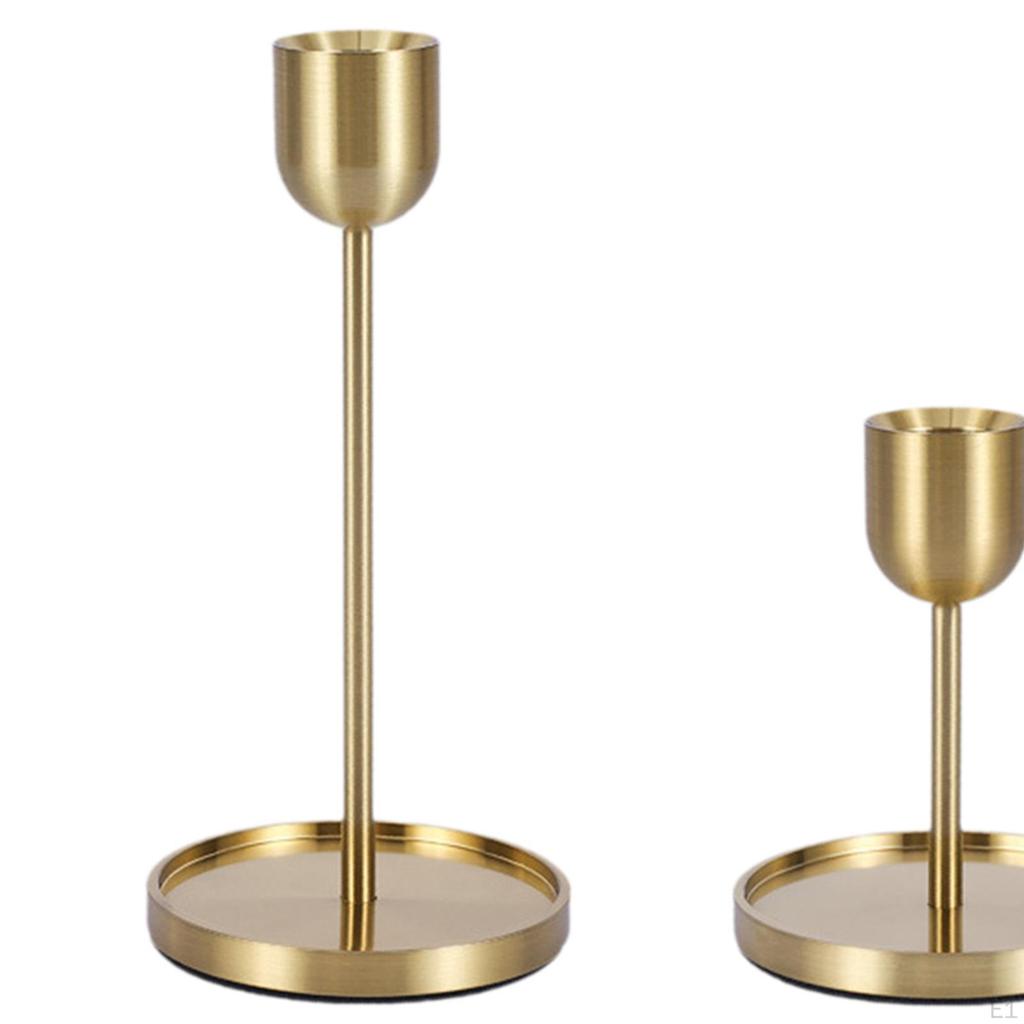 2 Pieces Candle Holder Gold Banquet Decorative Living Room Fireplace Versatile Festival Ornament