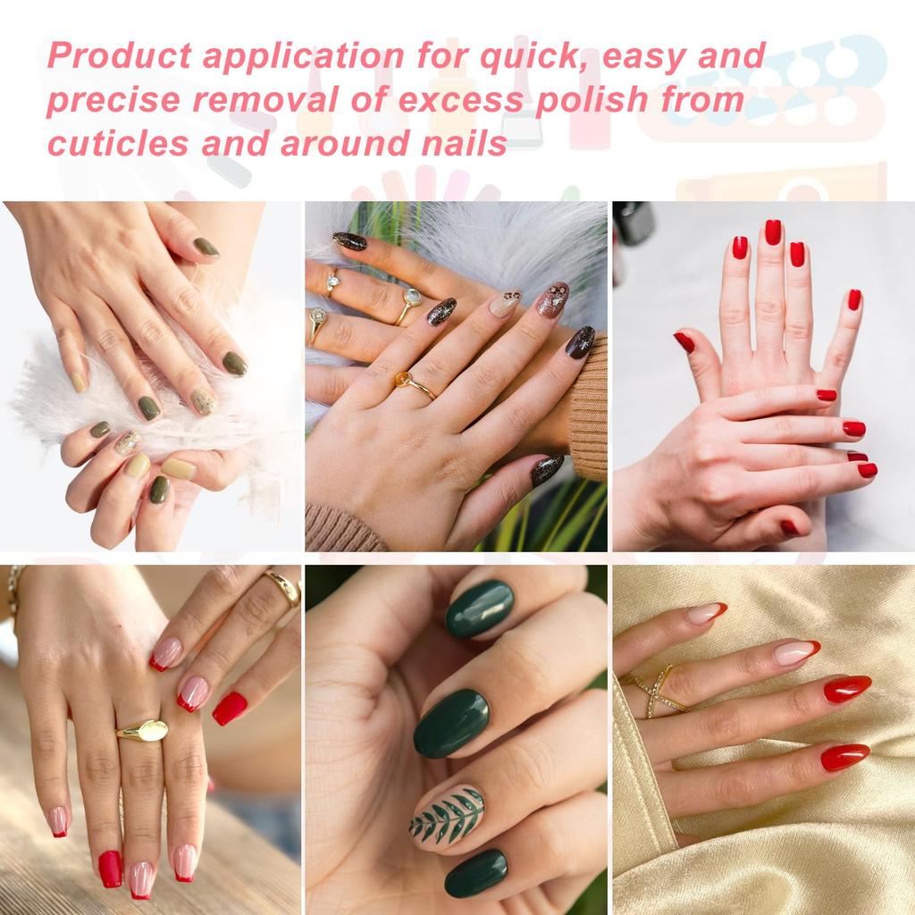 2pcs Nail Cleaning Brushes, Round Head Gel Polish Remover Pen for Cleaning Mistakes on Cuticles Professional Painting Brush for Nail Design Home