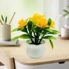 Artificial Potted Plants 5 Rose Flower Head Home Office Table Centerpiece Wedding